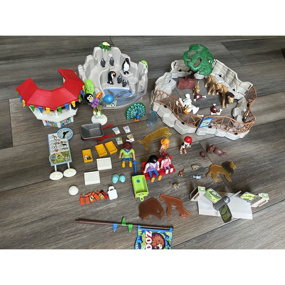 PLAYMOBIL Large City Zoo Incomplete Set + Vintage 1990s People Figures - Picture 3 of 16